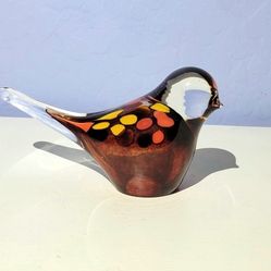 Vintage Art Glass Bird Figurine
