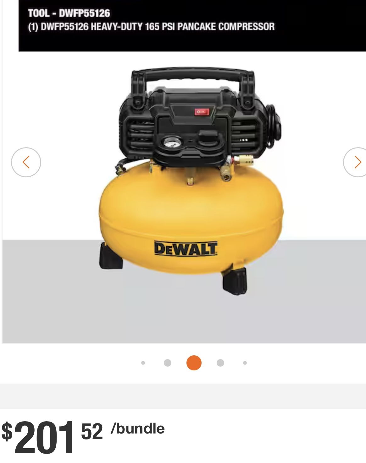 Dewalt Electric Pancake Air Compressor 6 Gal.