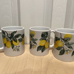 Set of 3 Royal Norfolk Tuscan Lemon Coffee mugs 4”