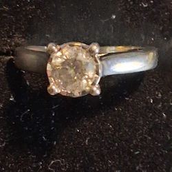 1.00ct Natural Diamond Engagement Ring 14kwg