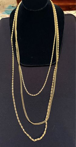 Vintage GOLDETTE N.Y. Three Strand Long Necklace - 32”