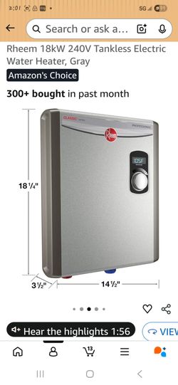 Electric tank less water heater