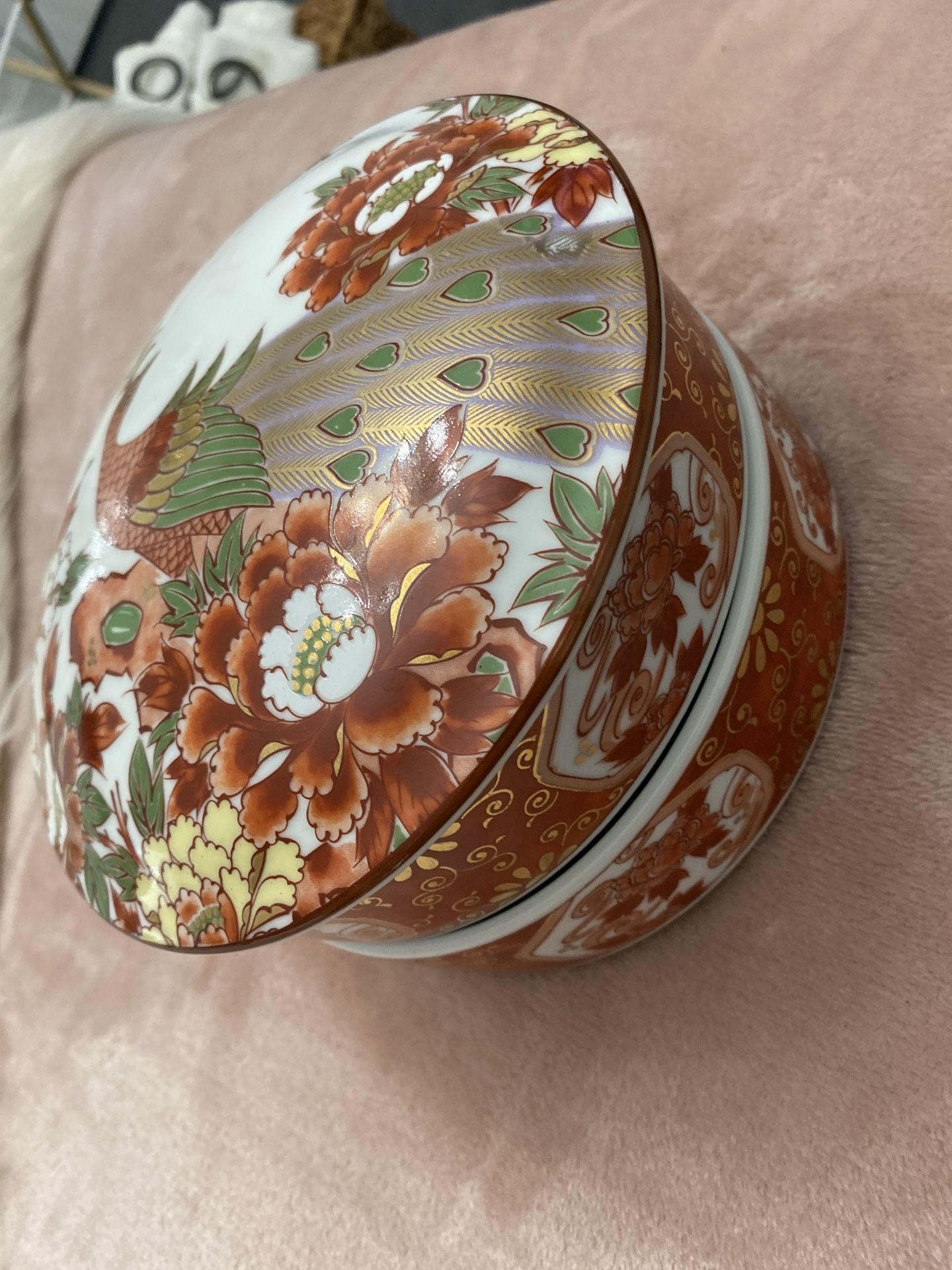 Vintage Japanese Bowls With a Peacock In Beautiful Colors. I Used It For Jewelry