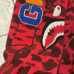 RED BAPE JACKET ZIP UP MENS: SMALL