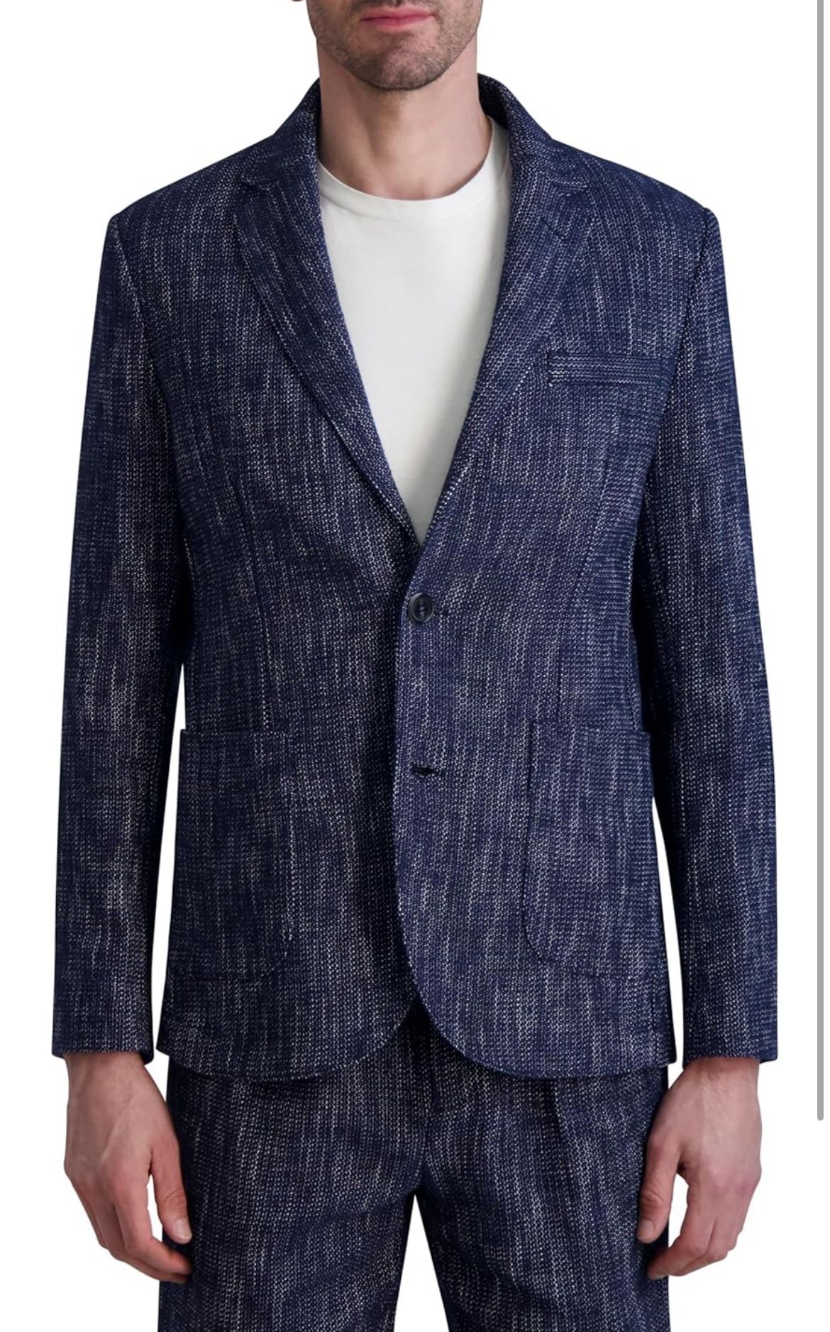 KARL LAGERFELD Mens 2 Button Long Sleeve Summer Blazer