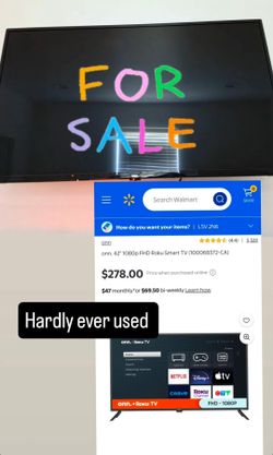 42" smart t.v and wall mount