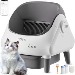 Self-Cleaning Litter Box for Multiple Cats – Automatic, App Control, Ultra-Quiet, Large Waste Bin (White)