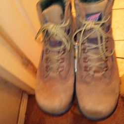 RED WING - brown leather lace up steel toe boots