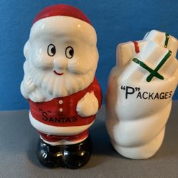 Vintage Santa & Toys Bag Set Salt & Pepper Shaker 