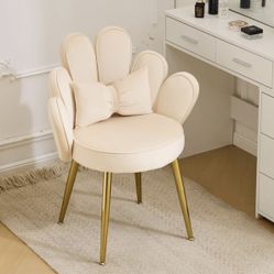 Petal Makeup Vanity Chair with Back