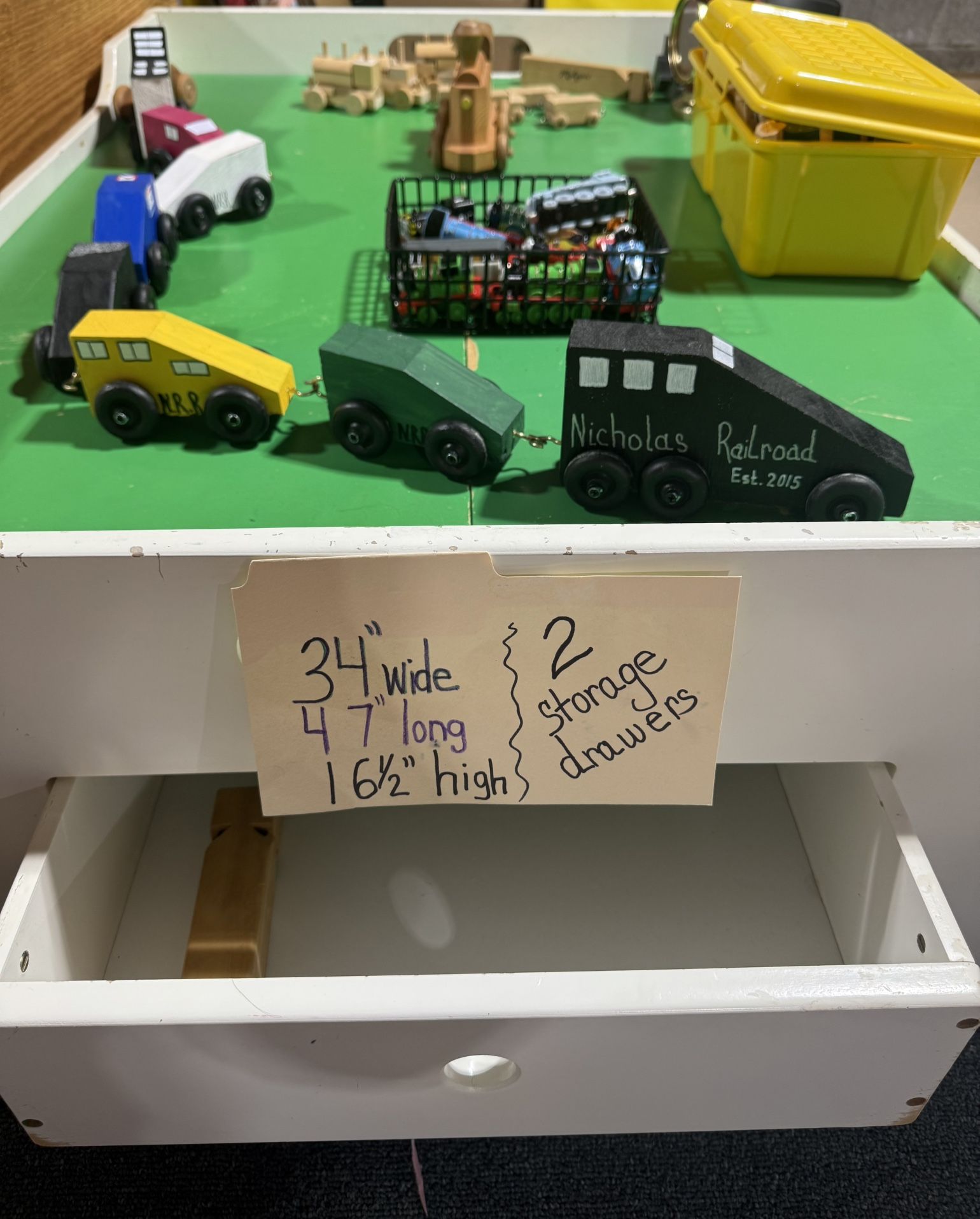 Train/Play Table with drawers