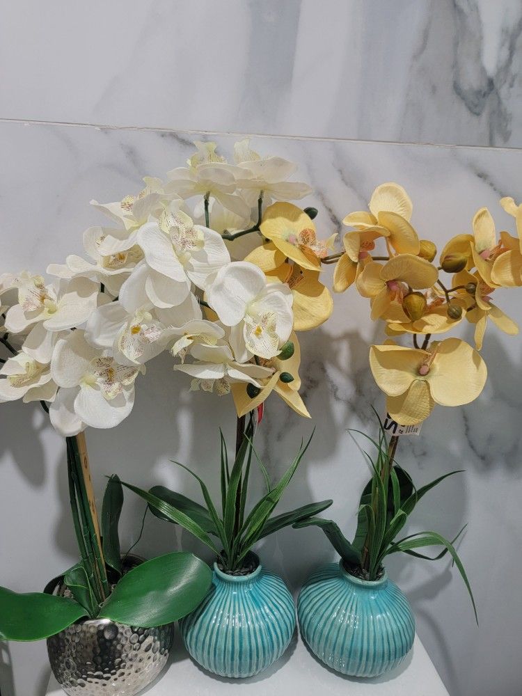 Faux Orchid Plants In Vase