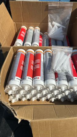 Premium Silicone Caulk With Nozzles- 50 Tubes Available