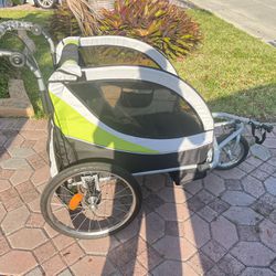 Bike Trailer for Toddlers, Kids, Single and Double Seat, 2-In-1 Canopy Carrier