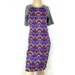 LuLaRoe Julia two-tone baseball t-shirt style Pencil Dress Womens Small 