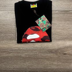 Red And Black Bape Tee, No Meet Ups (Shipping Only)