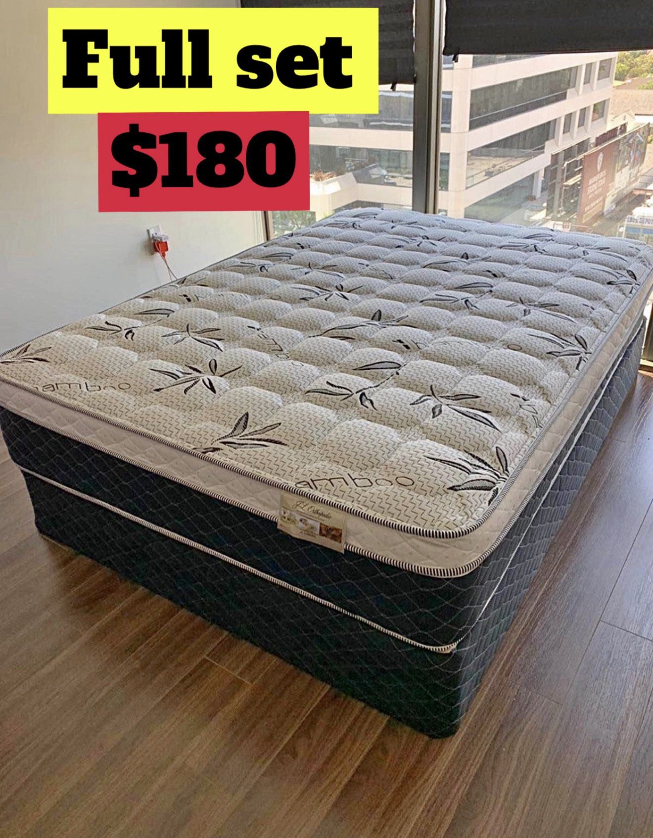 Full Size Pillow Top Mattress With Box Spring Included