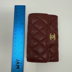  CC Card Wallet / Wine Red / Gold