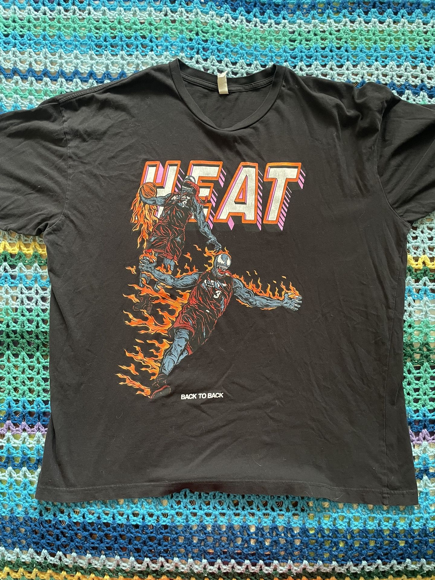 Miami Heat Dwyane Wade LeBron James Marvel Venom Back To Back Men’s 2xl T Shirt