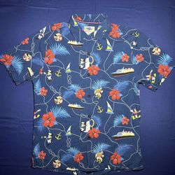 Tommy Bahama Disney Camp Shirt Mens S  DCL Cruise Line Captain Mickey Mouse