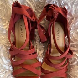 Torrid red Strap Up Heels SIZE 8 