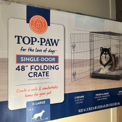 Top Paw XL 48" Folding Dog Crate – Like New