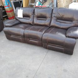 Leather Couch With Recliners On Ends