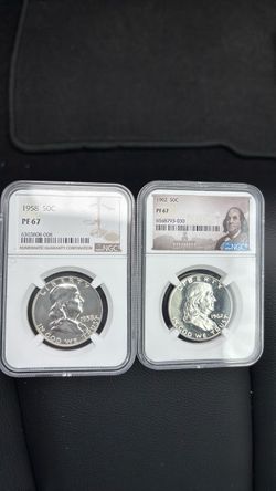 1958 & 1962 Franklin Half Dollar NGC PF67
