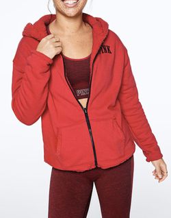 New Victoria’s Secret Pink Sherpa full zip jacket XLARGE hoodie