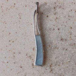 Mother Of Pearl Designer STAMP. 925 RARE Drop Dangle Pendant 