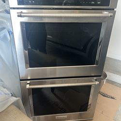 KitchenAid 30 inch built-in double electric convention wall oven stainless steel conventional oven electric