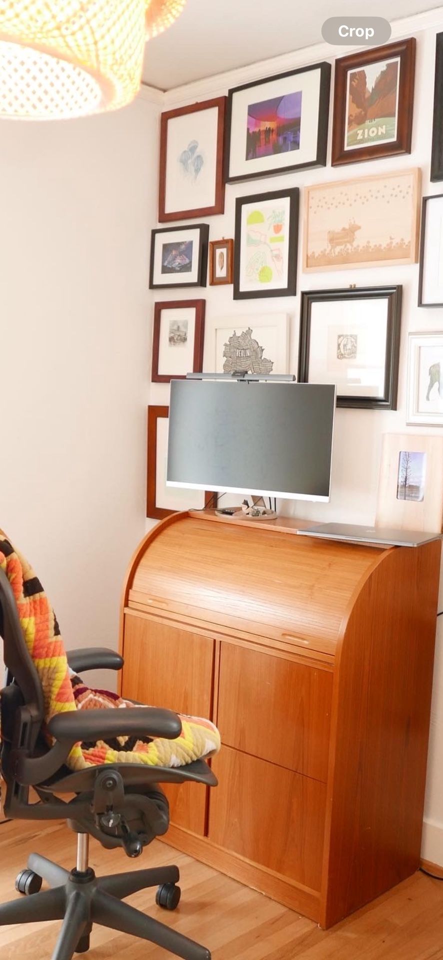 Midcentury Teak Roll top Desk 