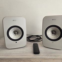 KEF LSX II LT Wireless HiFi Speakers - Pair (Stone White) and (Sage Green) 