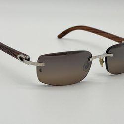 CARTIER C DECOR BUBINGA WOOD ZIBRA PATTERN SUNGLASSES NEW 100% GENUINE RARE ~$3250