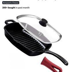 Cast Iorn Square Grill Pan 10.5” Pre-Seasoned