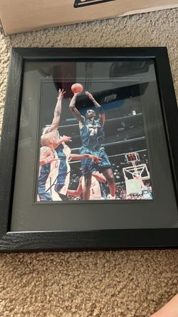 Framed and Signed Kevin Garnett Photo