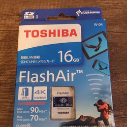 New Sealed- Toshiba FlashAir 4th Generation SD Wifi SDHC / SDXC memory card - 16GB (OEM Pack)