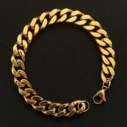 10mm Cuban Link Bracelet - Gold
