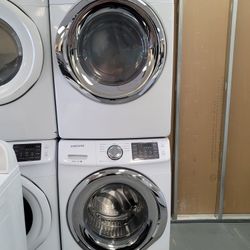 Samsung Front Load Washer And Stackable Gas Dryer Set 