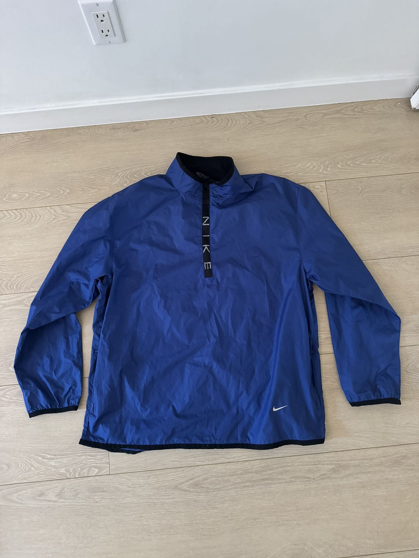 Nike Mens Large Travis Scott Mini Swoosh Lined Windbreaker Jacket Blue Vintage