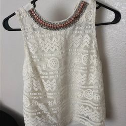 Embellished Lace Tank