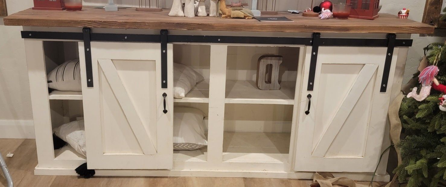 Barn Door TV Console Table