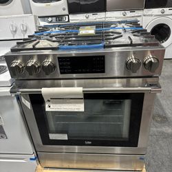 Beko 30 Inch Slide in Gas Range 5 Burners 