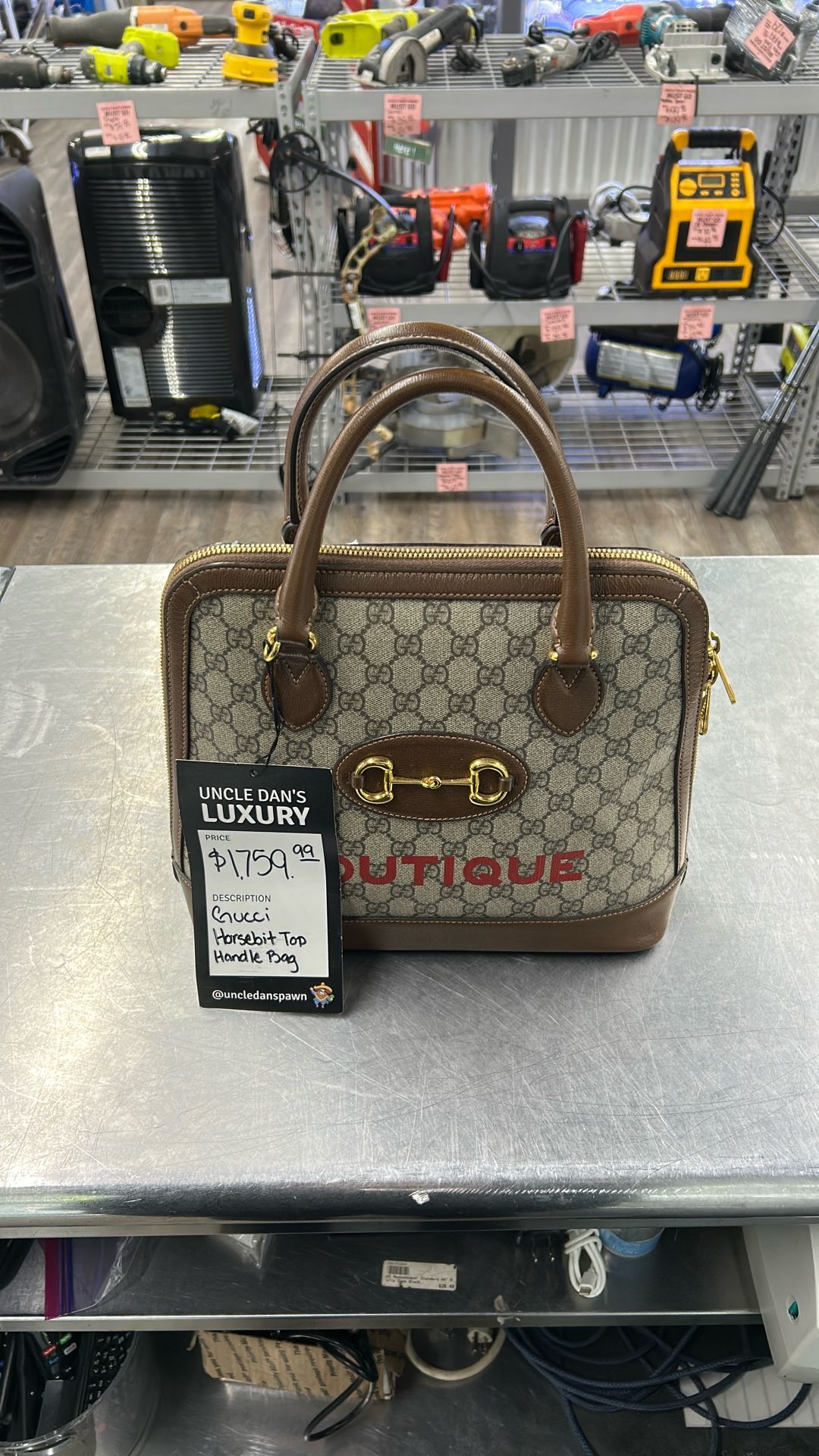 Gucci Horsebit Top Handle Handbag