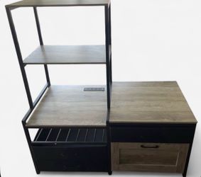 Mini Fridge Stand / Wine Rack / Outlet / Kitchen Bakers Rack