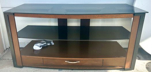 Tv stand table glass and wood drawer excellent!