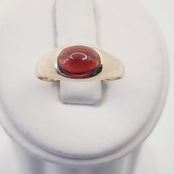10k Rose Gold Cabochon Garnet Ring