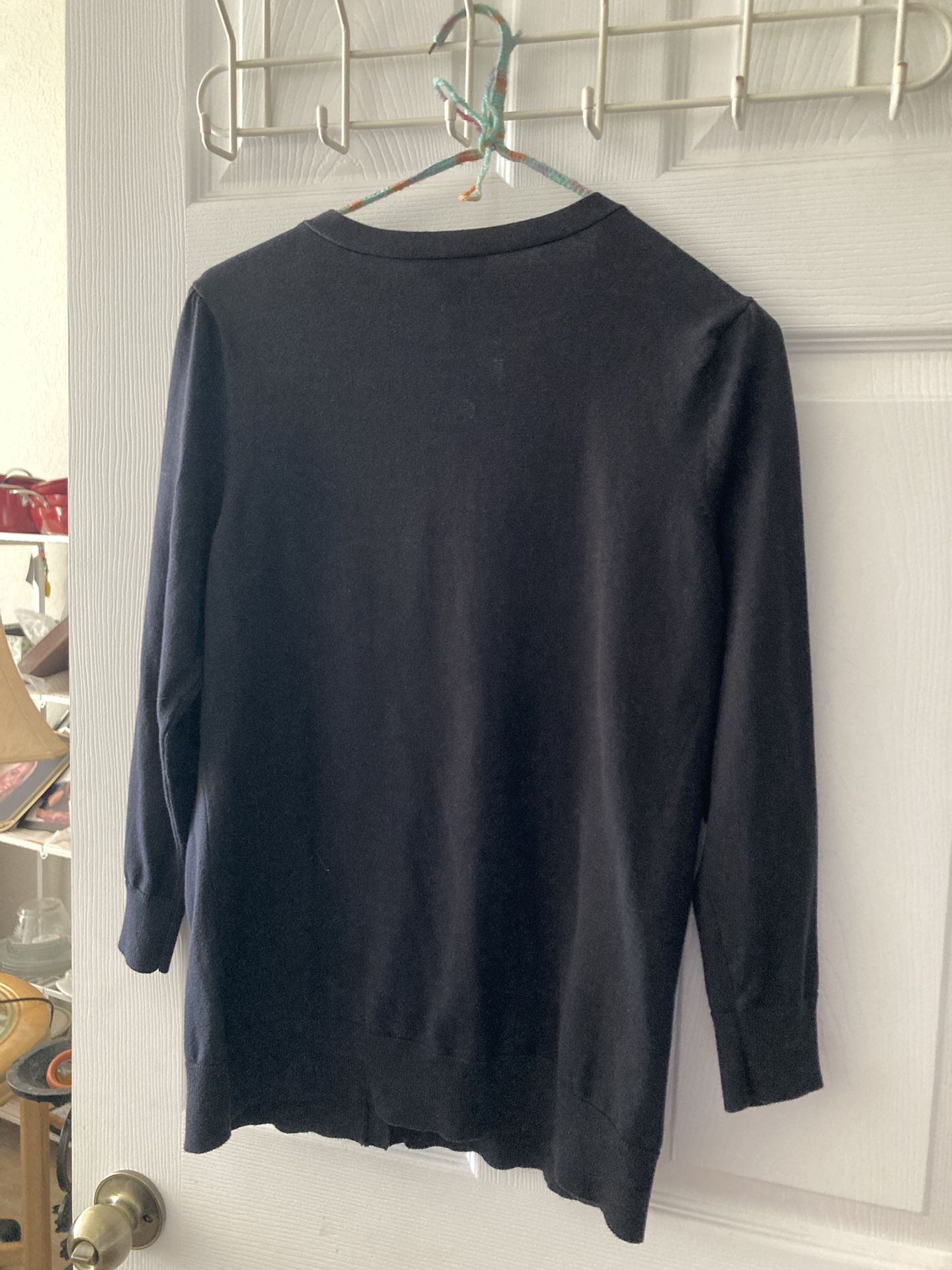Cardigan-East 5th Size Medium- Black Button Down Lightweight Sweater -New