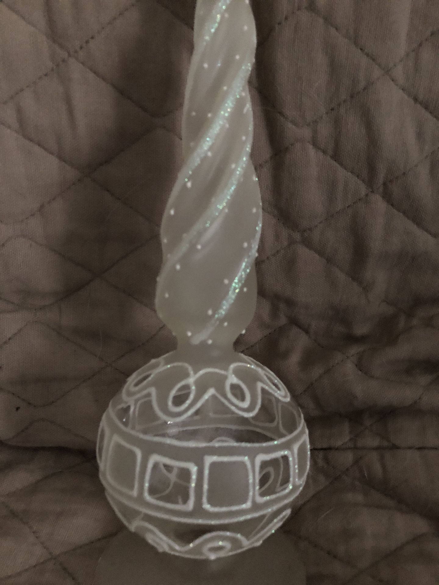 Elegant Glass Christmas Tree Topper Or Centerpiece.