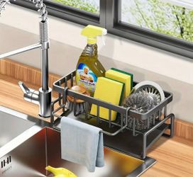 Kitchen Sink Caddy Organizer with Towel Bar